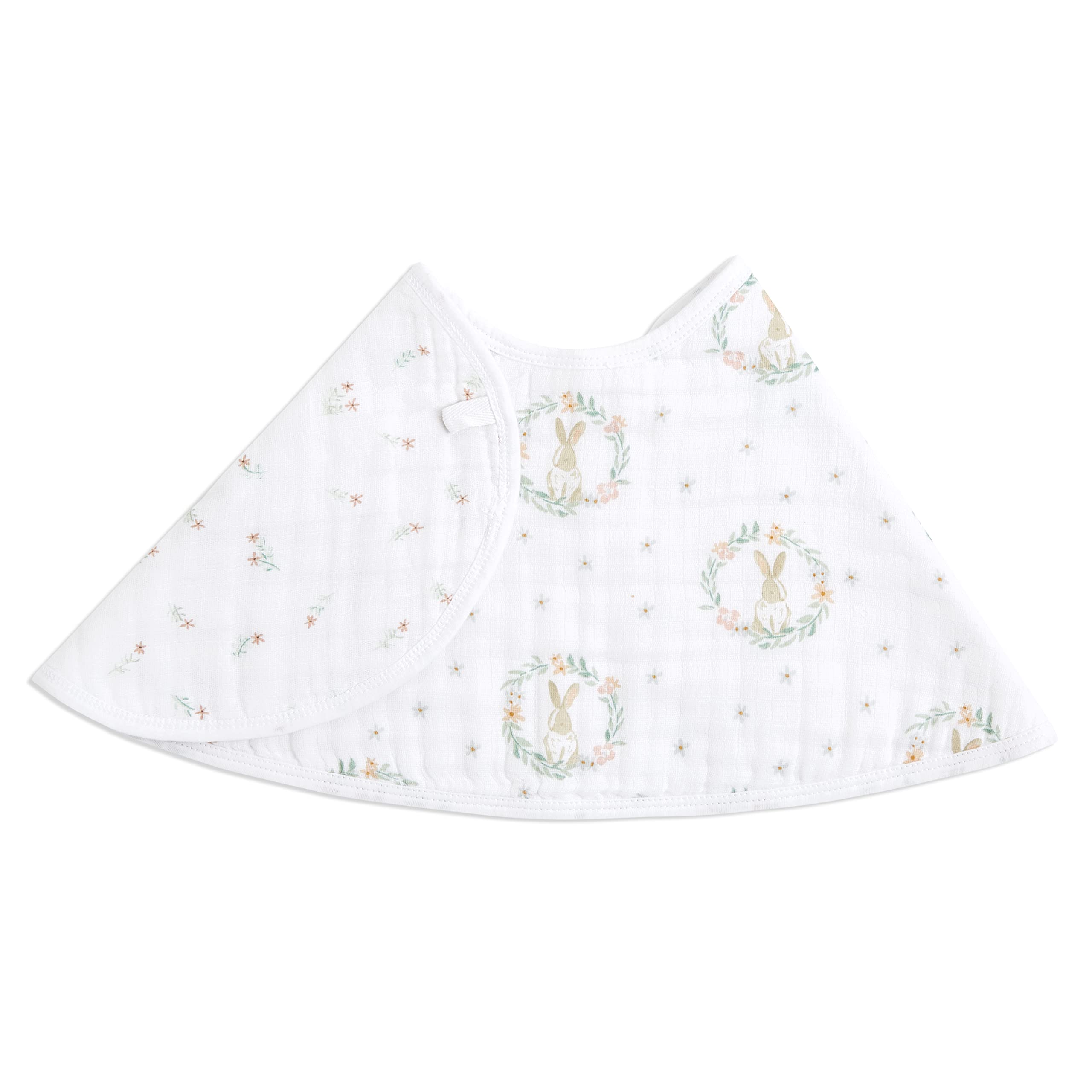 Aden + Anais Essentials burpy bib with wide coverage keeps clothes dry during feeding