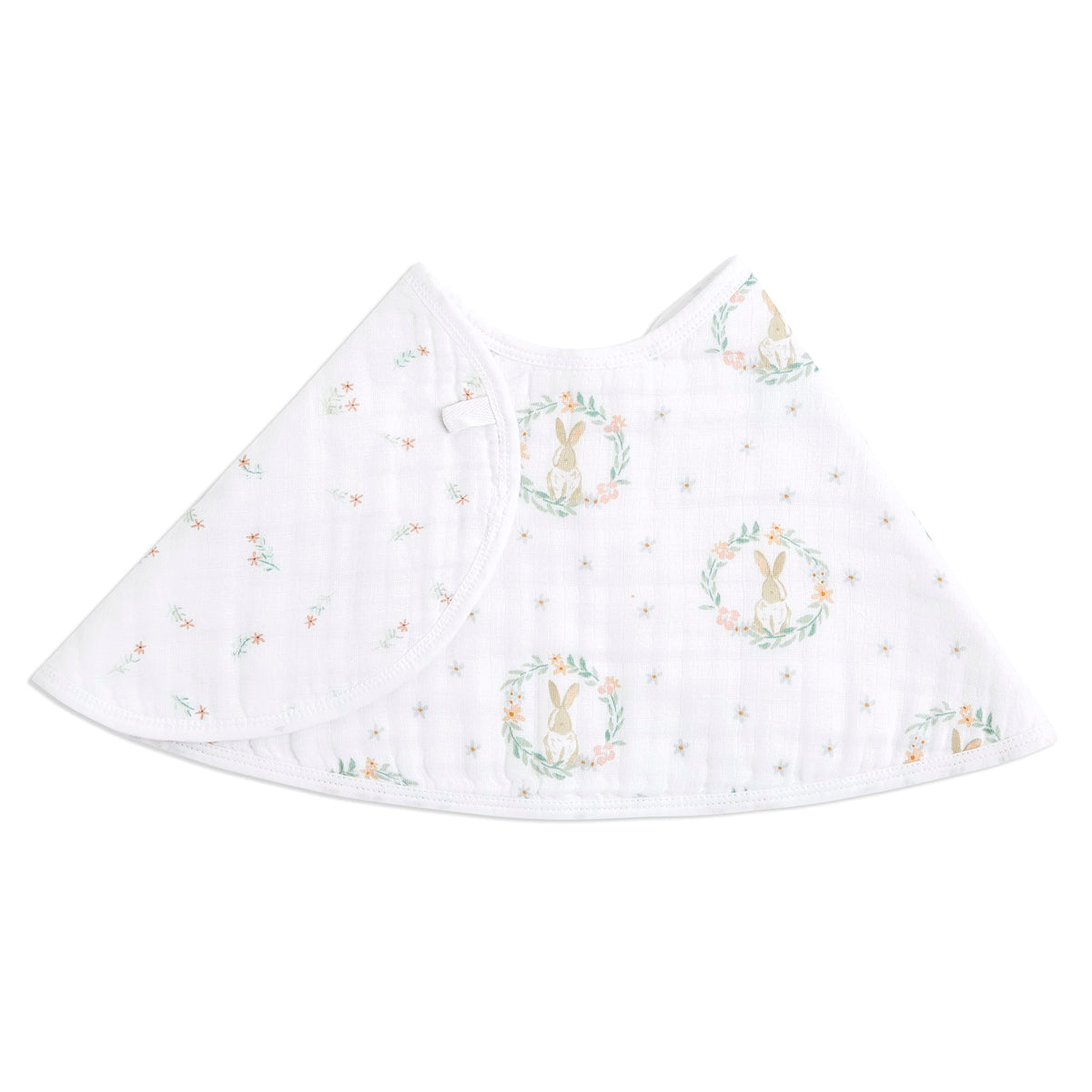 Aden + Anais Essentials burpy bib with wide coverage keeps clothes dry during feeding