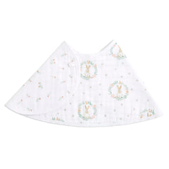 Aden + Anais Essentials burpy bib with wide coverage keeps clothes dry during feeding