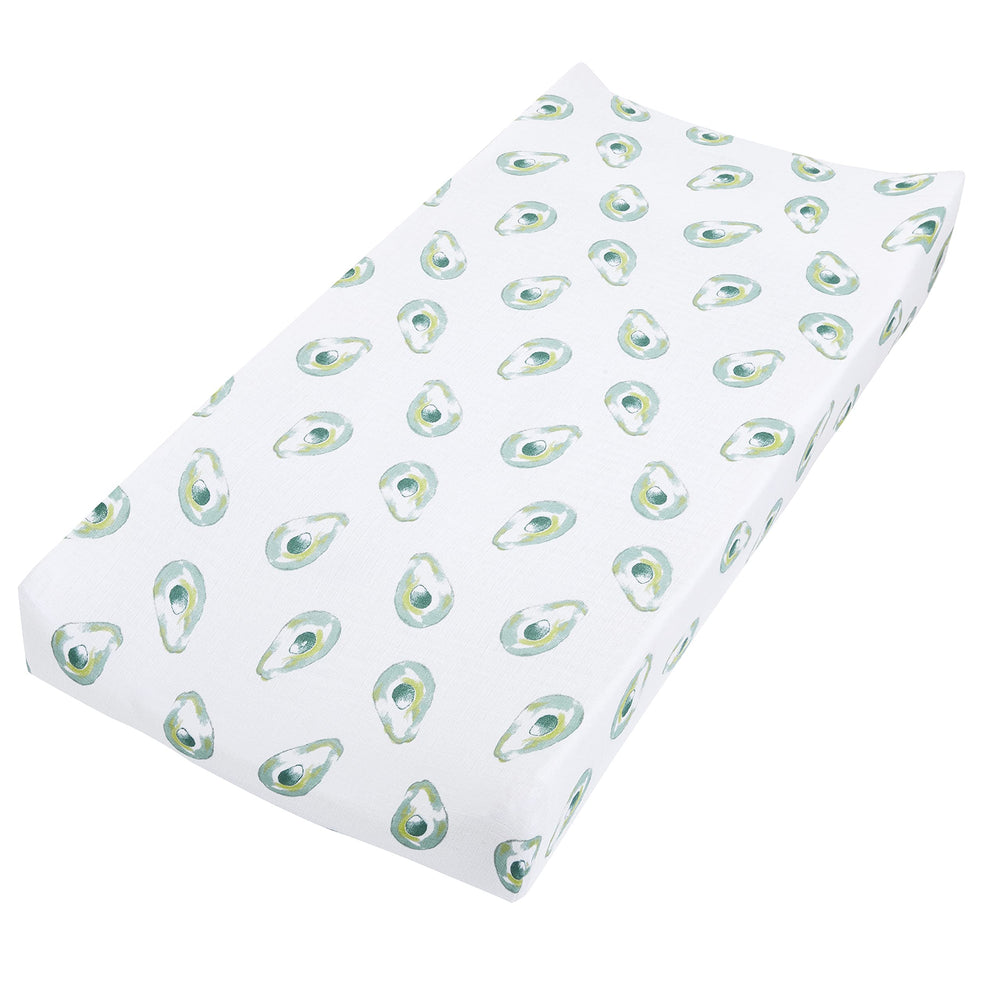 aden + anais essentials changing pad cover avocados close-up highlights breathable muslin for baby comfort
