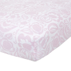 aden + anais Essentials Classic Crib Sheet folded, showing soft muslin and snug fit for baby sleep