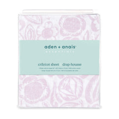 Close-up of aden + anais Essentials Classic Crib Sheet muslin texture for softness and breathability