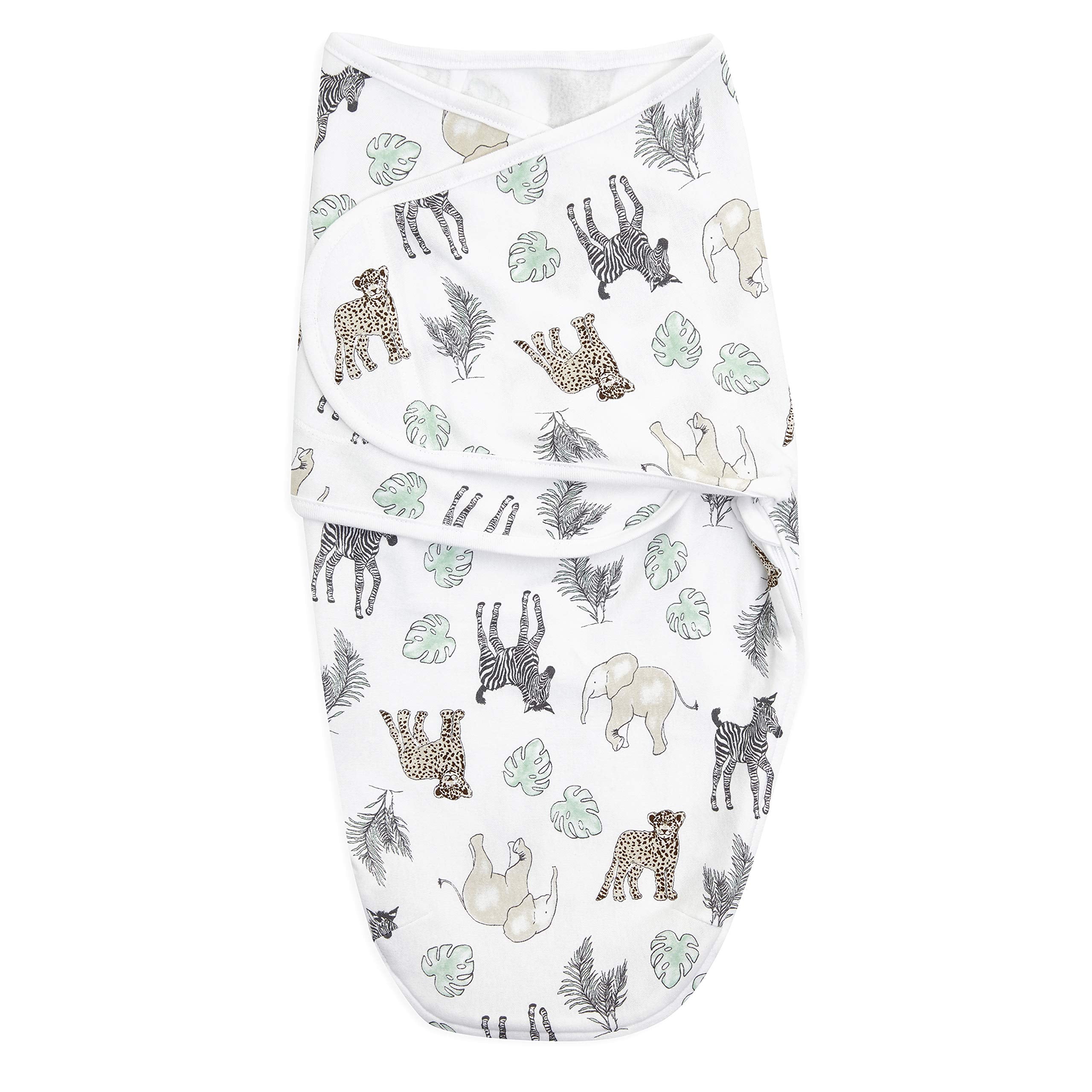 aden + anais Essentials Cotton Knit swaddle on baby highlights breathable comfort for naps