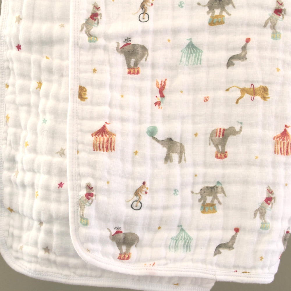 aden + anais Essentials Dream Blanket laid flat to show 44x44 size and fabric