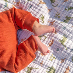 aden-anais Essentials Dream Blanket baby in crib illustrating lightweight warmth for bedtime.