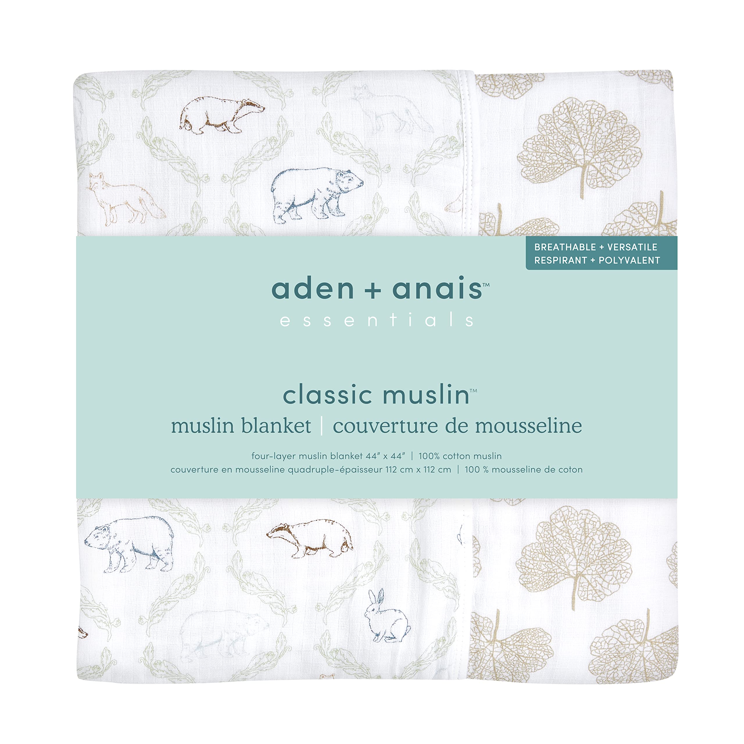 aden + anais Essentials Dream Blanket closeup—soft muslin texture gentle on baby skin