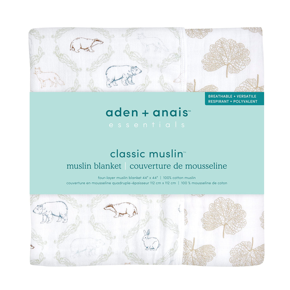 aden + anais Essentials Dream Blanket closeup—soft muslin texture gentle on baby skin