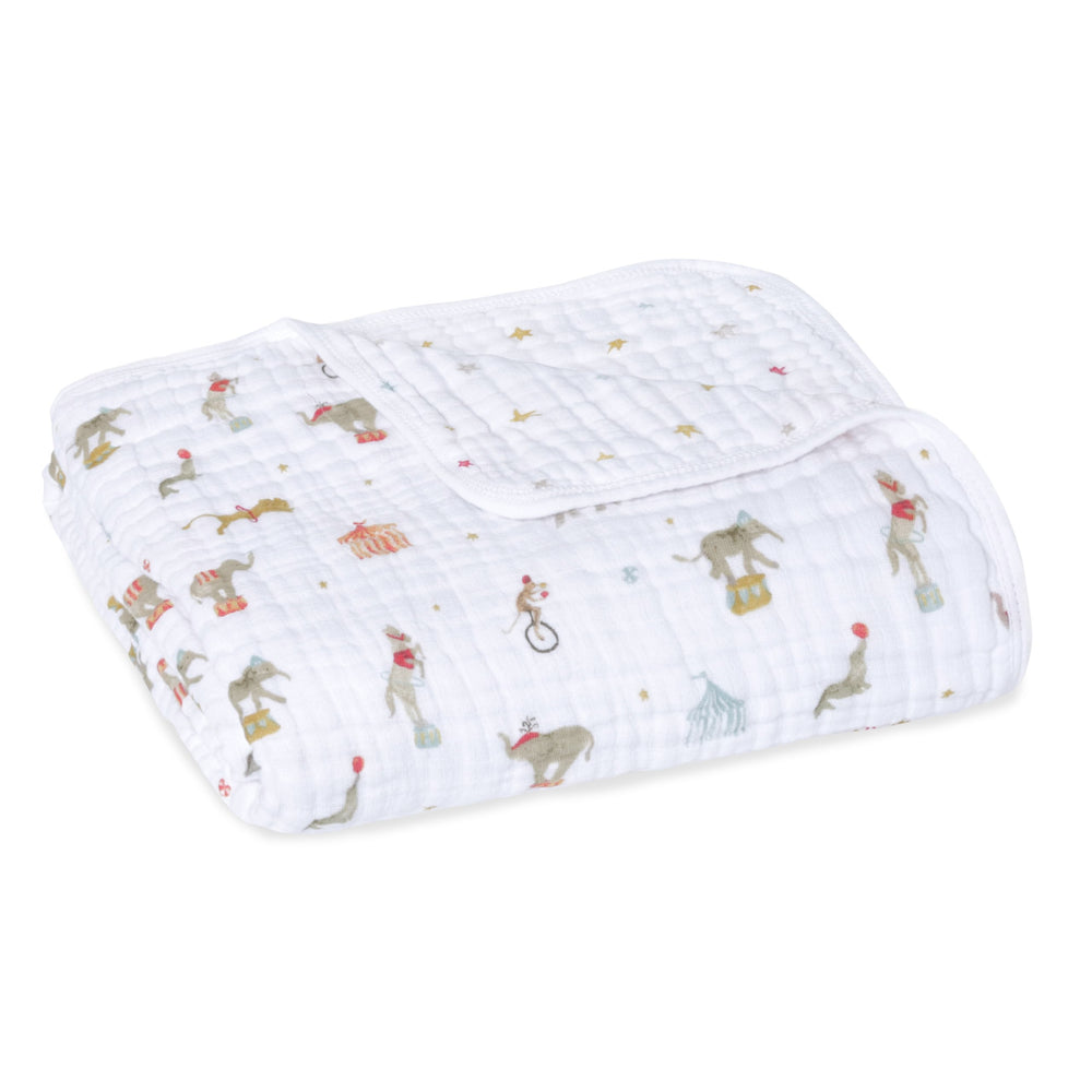aden + anais Essentials Dream Blanket folded, showing soft muslin for newborn comfort