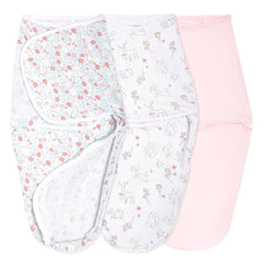 Aden + anais Essentials Easy Wrap Swaddle in flat layout promotes simple, calming swaddling for newborns.