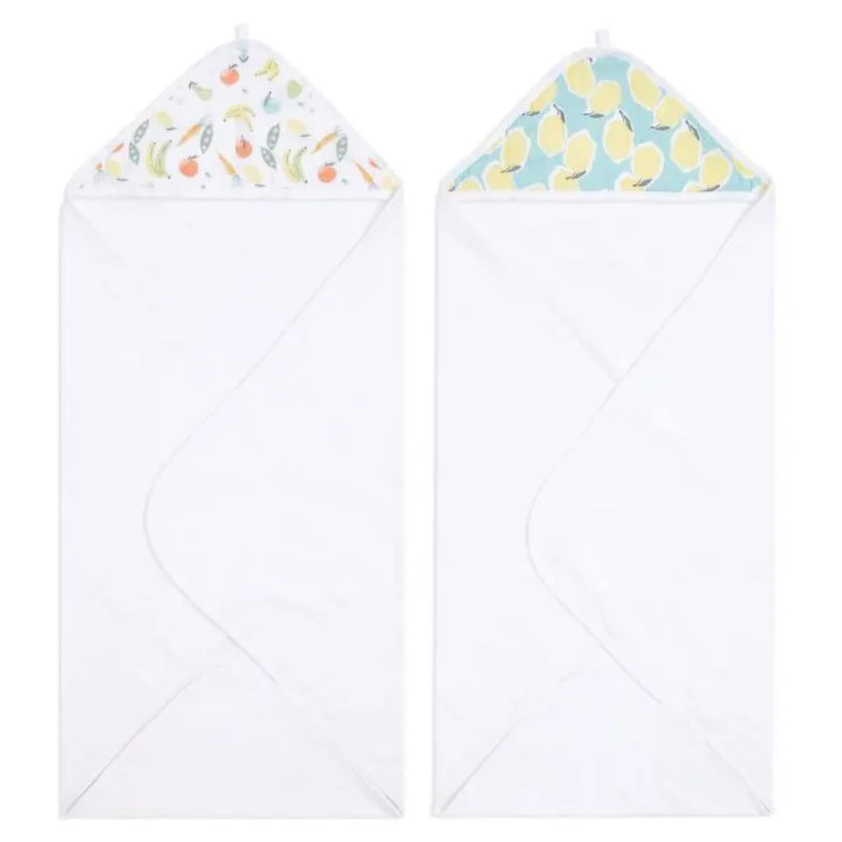 aden + anais Essentials hooded bath towel flatlay shows soft cotton and post-bath warmth