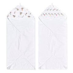 aden + anais Essentials hooded towel Elephant Circus close-up showing plush cotton terry for quick post-bath drying