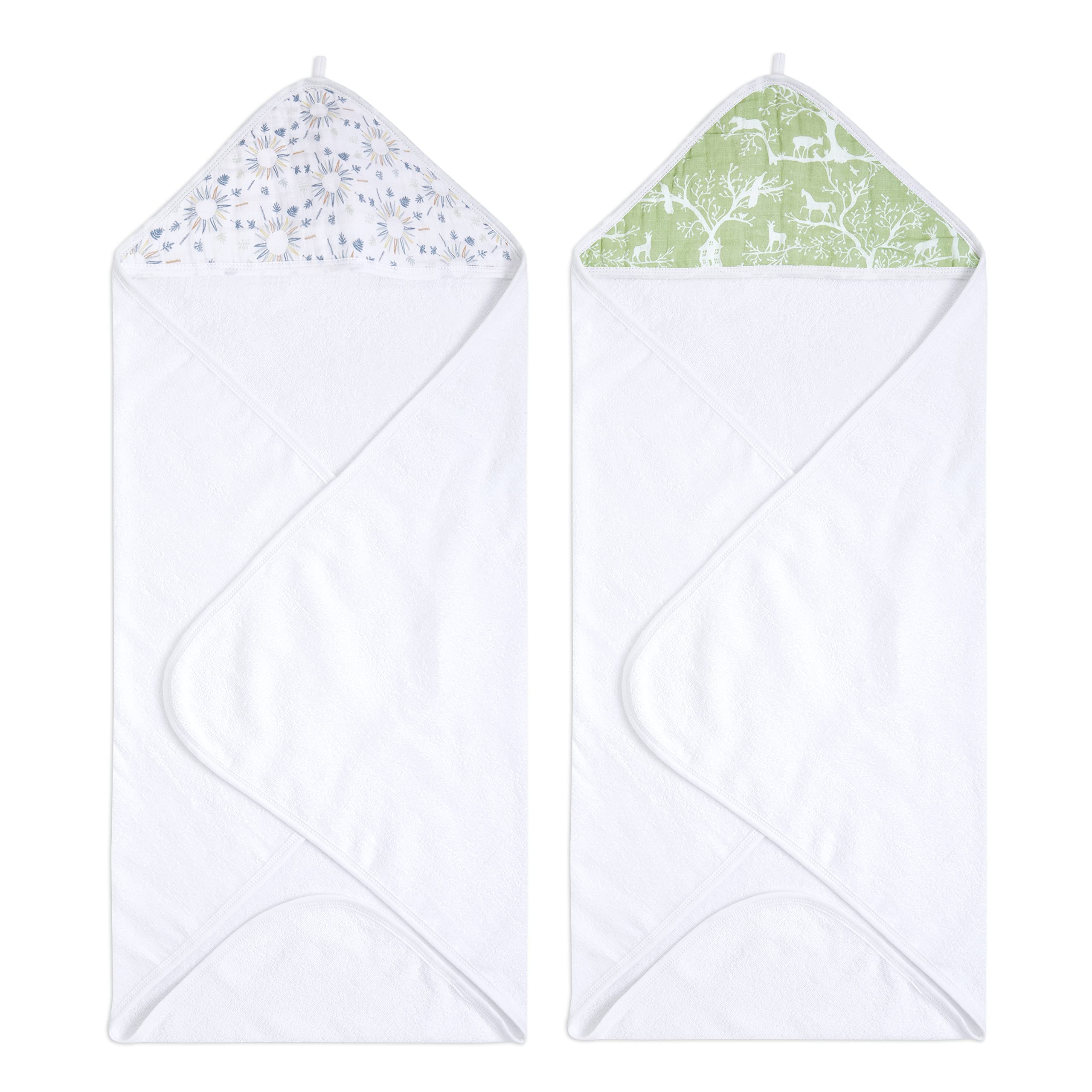 aden + anais Essentials hooded towel Harmony folded for cozy post-bath warmth