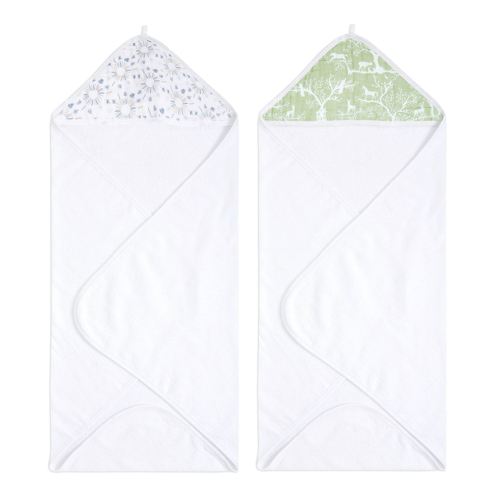 aden + anais Essentials hooded towel Harmony folded for cozy post-bath warmth