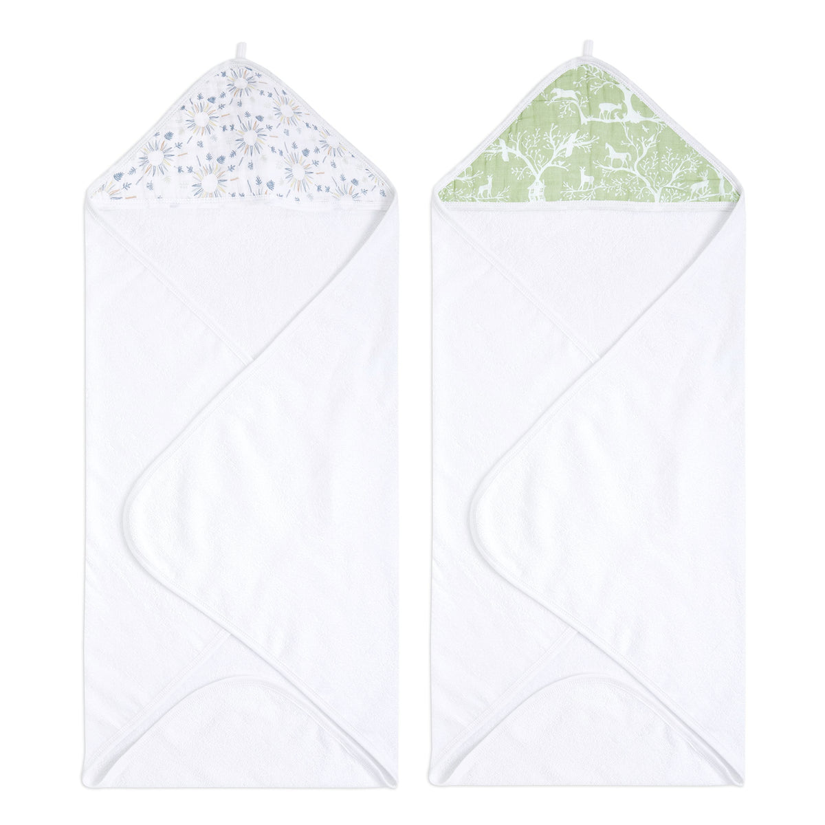 aden + anais Essentials hooded towel Harmony folded for cozy post-bath warmth