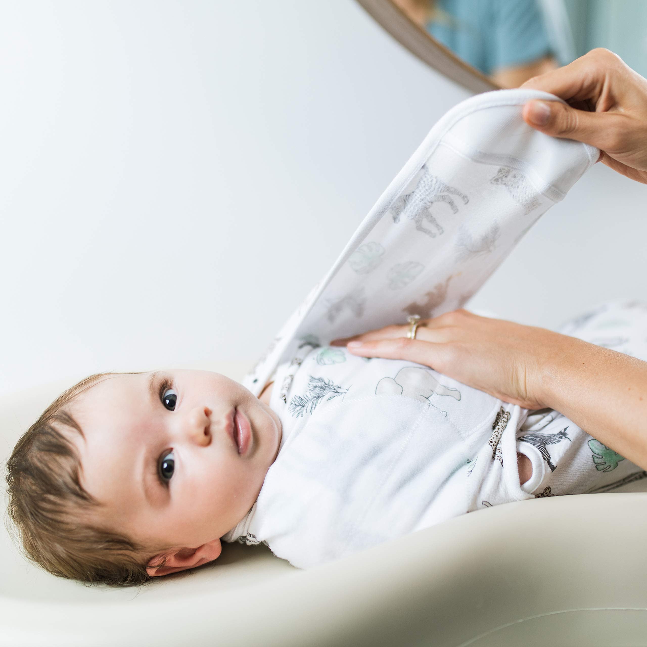 aden + anais Essentials Machine-washable swaddle is easy to refresh after washes