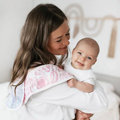 aden + anais Essentials Burpy Bib reversible prints displaying hand-painted designs and dual-sides