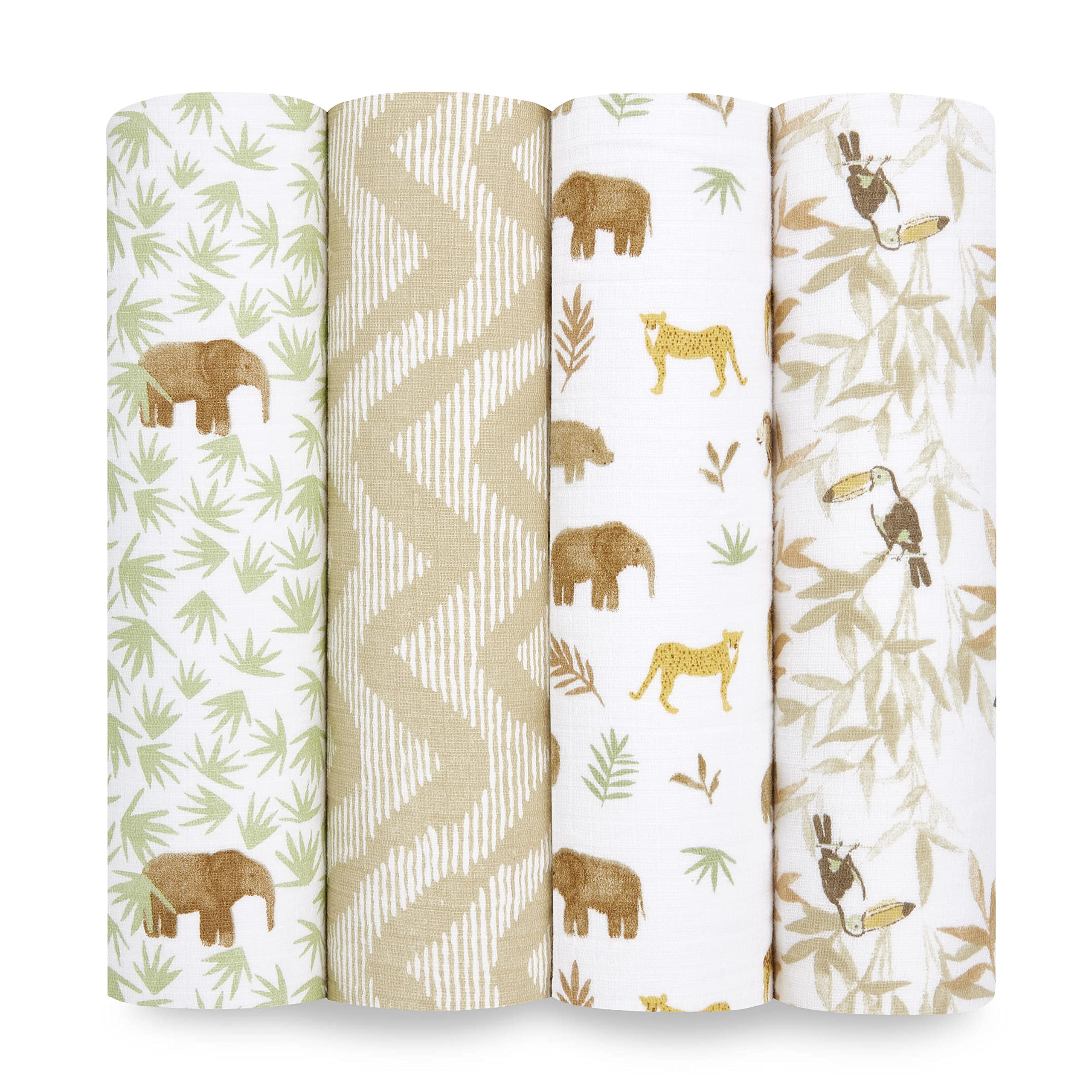 aden + anais Essentials muslin swaddle blankets packaging, ideal gifting and baby care.