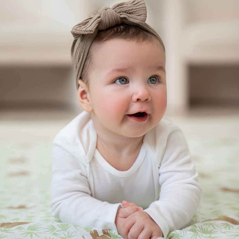 aden + anais burp cloth detail showing soft absorbent texture for easy cleanups.