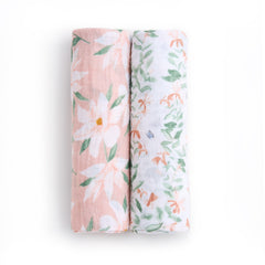 aden + anais Butterfly Garden packaging swaddles, two-pack for easy on the go use