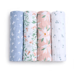 aden + anais butterfly garden swaddle blanket print for cozy newborn comfort.