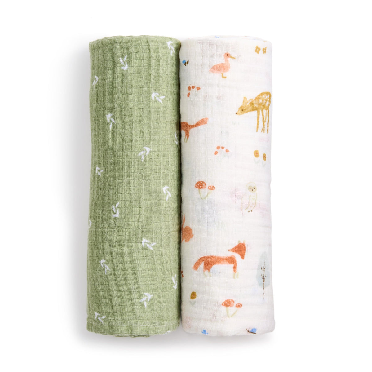 aden + anais Essentials muslin swaddle Sage Woodland, breathable newborn swaddling for cozy comfort.