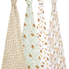 aden + anais Essentials muslin swaddle used as stroller cover for sun protection and privacy.