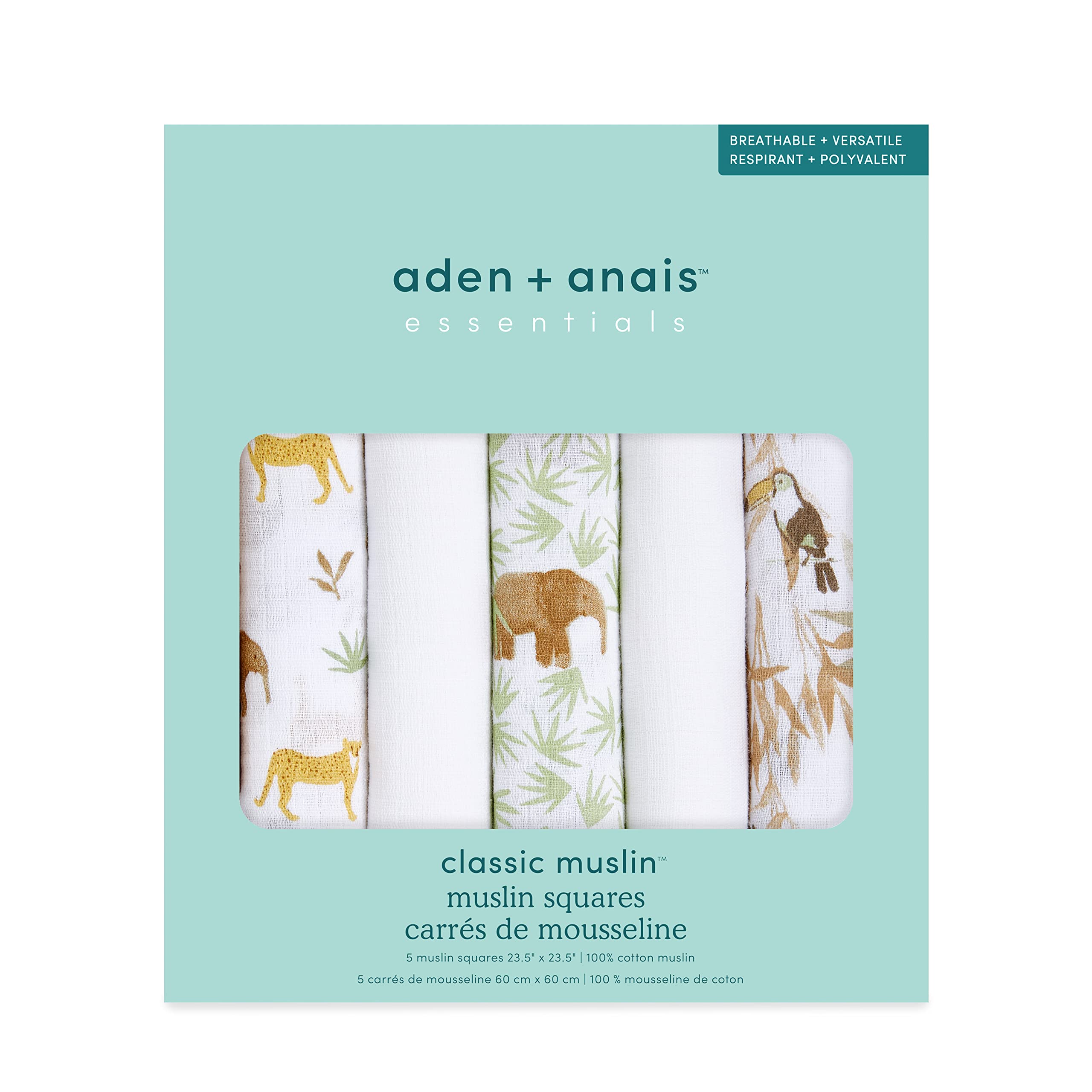 aden + anais Musy Squares catching drool and spills with quick-dry softness