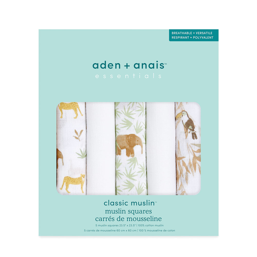 aden + anais Musy Squares catching drool and spills with quick-dry softness