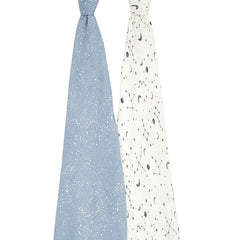 aden + anais Essentials Silky Soft Swaddle Cosmic Galaxy folded for compact, travel-ready storage