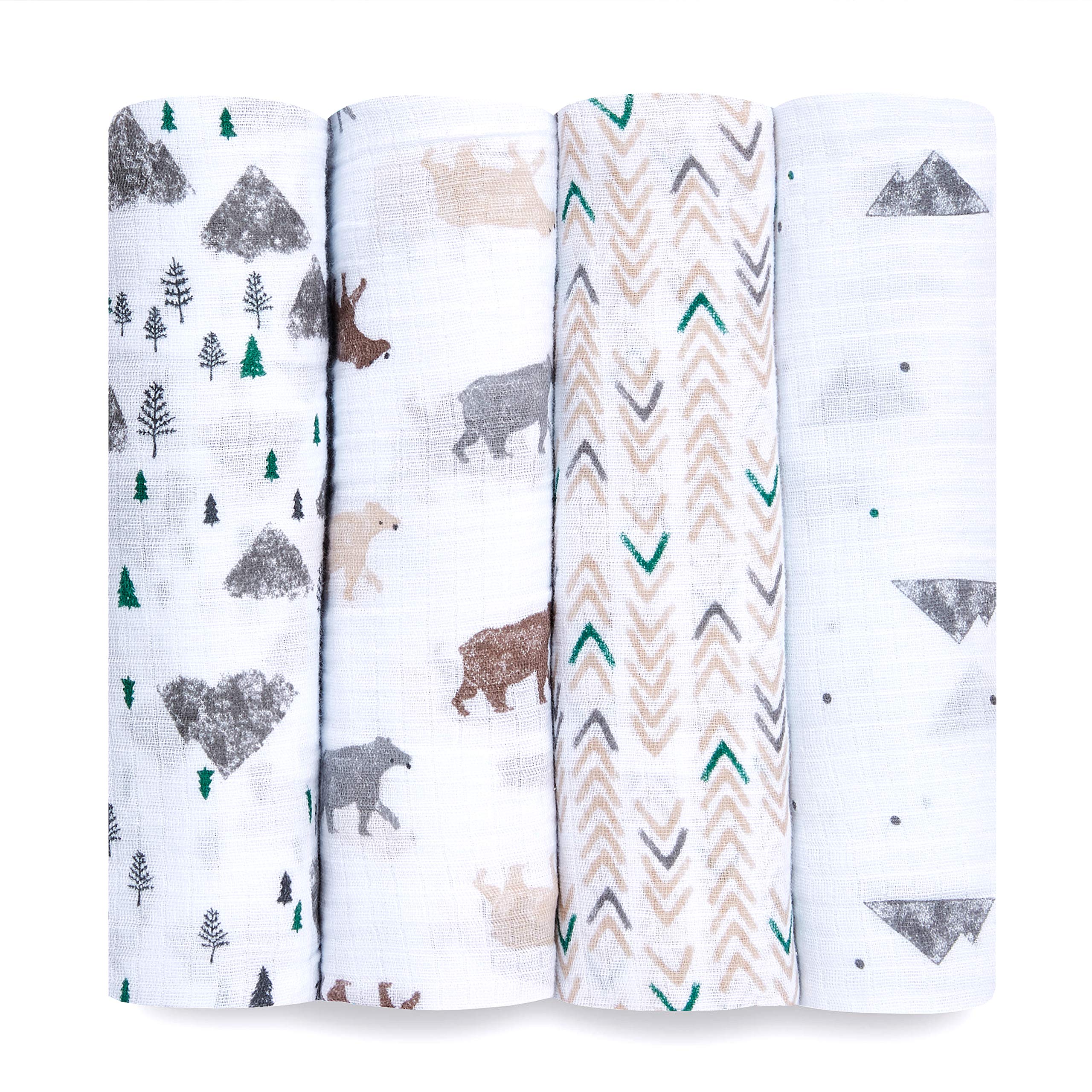 aden + anais Essentials Swaddle Bear Print for newborn comfort and breathable warmth.