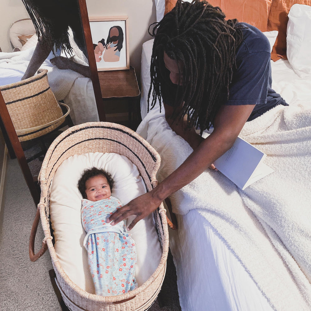 Aden + anais Essentials Swaddle bottom zipper enables quick diaper changes without fully unwrapping.