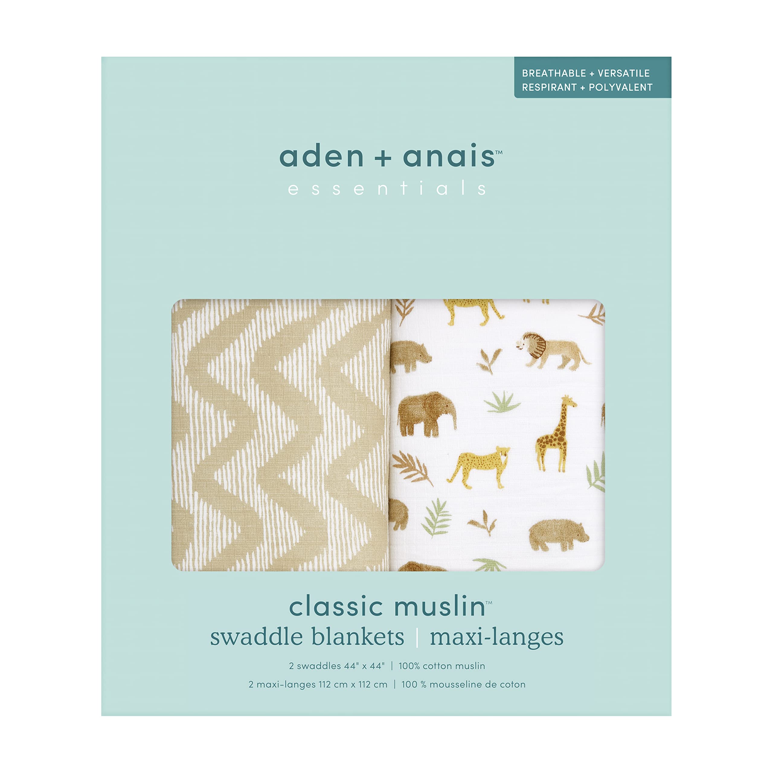 aden + anais Essentials swaddle used as a stroller cover for sunny outings.