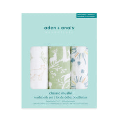 aden + anais Essentials Washcloth 3-Pack closeup of triple-layer muslin for absorbent performance