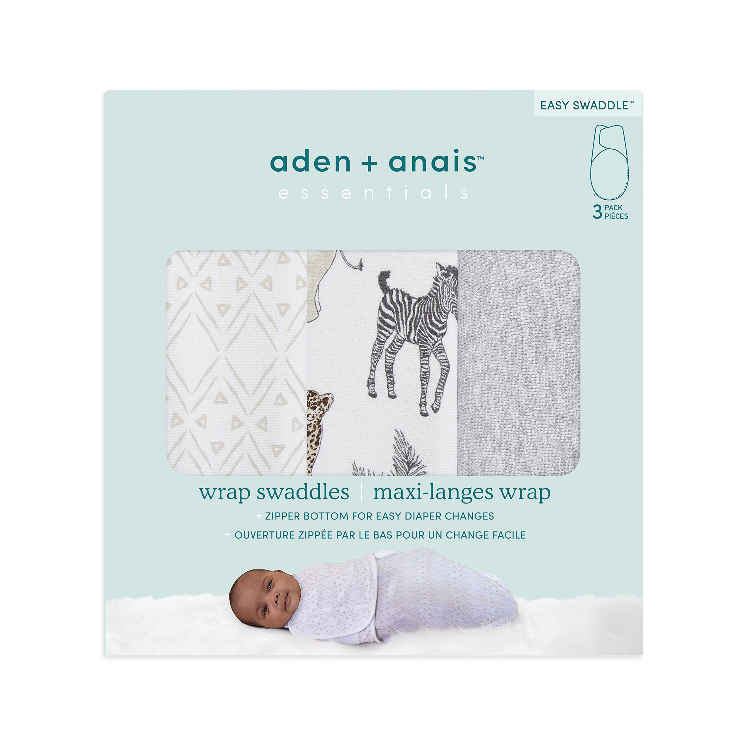 aden + anais Essentials Womb-like fit wrap provides a secure, soothing feel