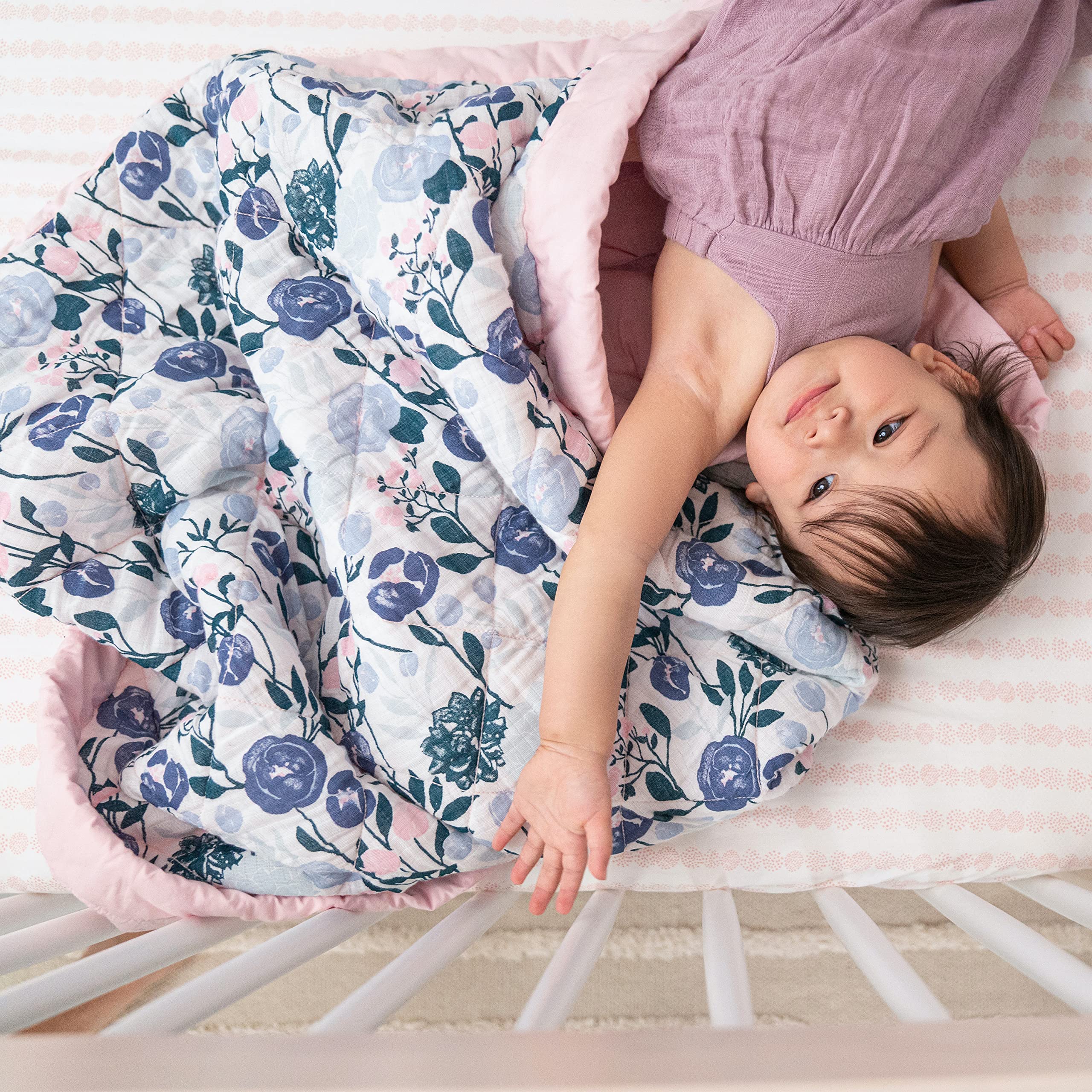 aden + anais Flowers Bloom bedding set packaging communicates easy care