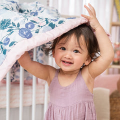 aden + anais Flowers Bloom blanket front muslin, back poplin for versatile warmth