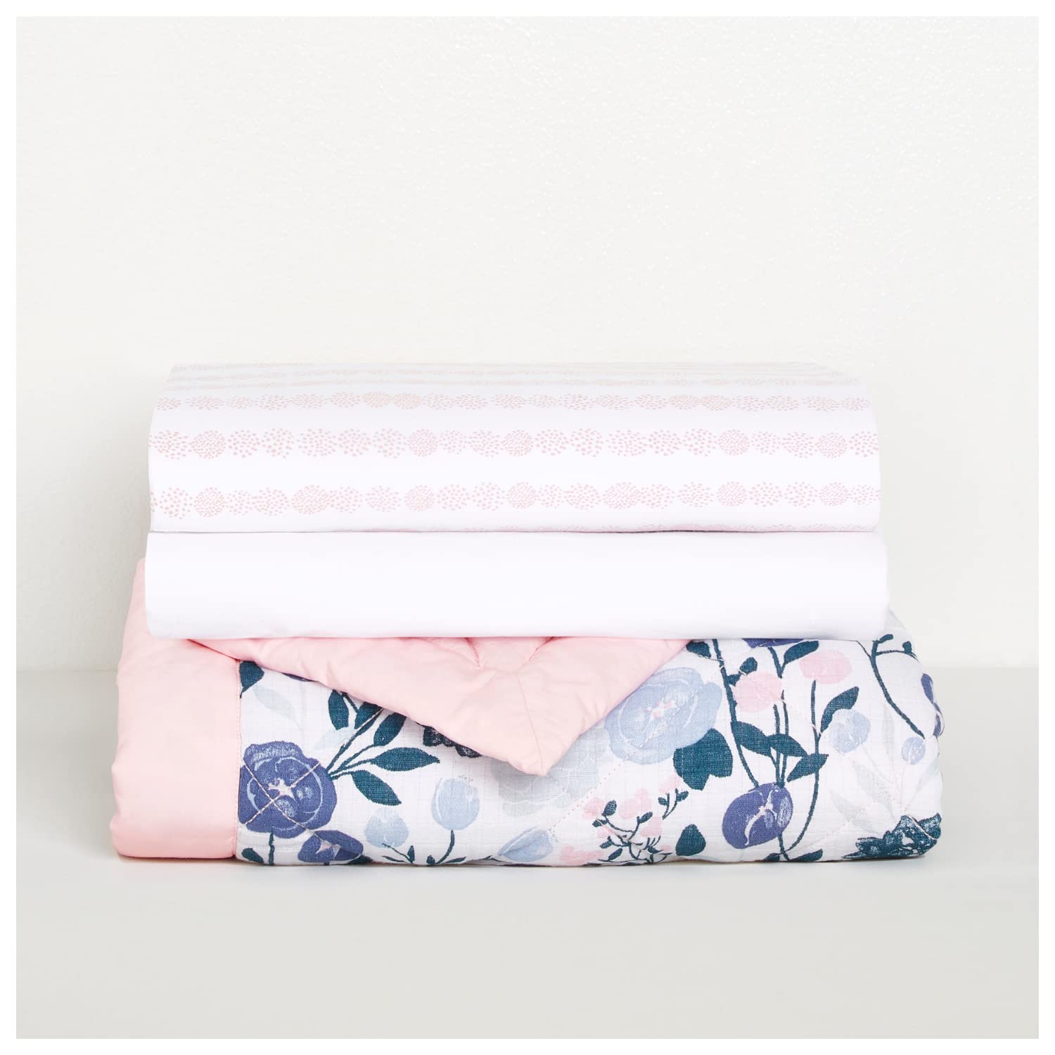 aden + anais Flowers Bloom crib sheet close-up showcasing breathable soft poplin