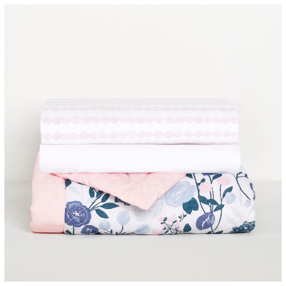 aden + anais Flowers Bloom crib sheet close-up showcasing breathable soft poplin