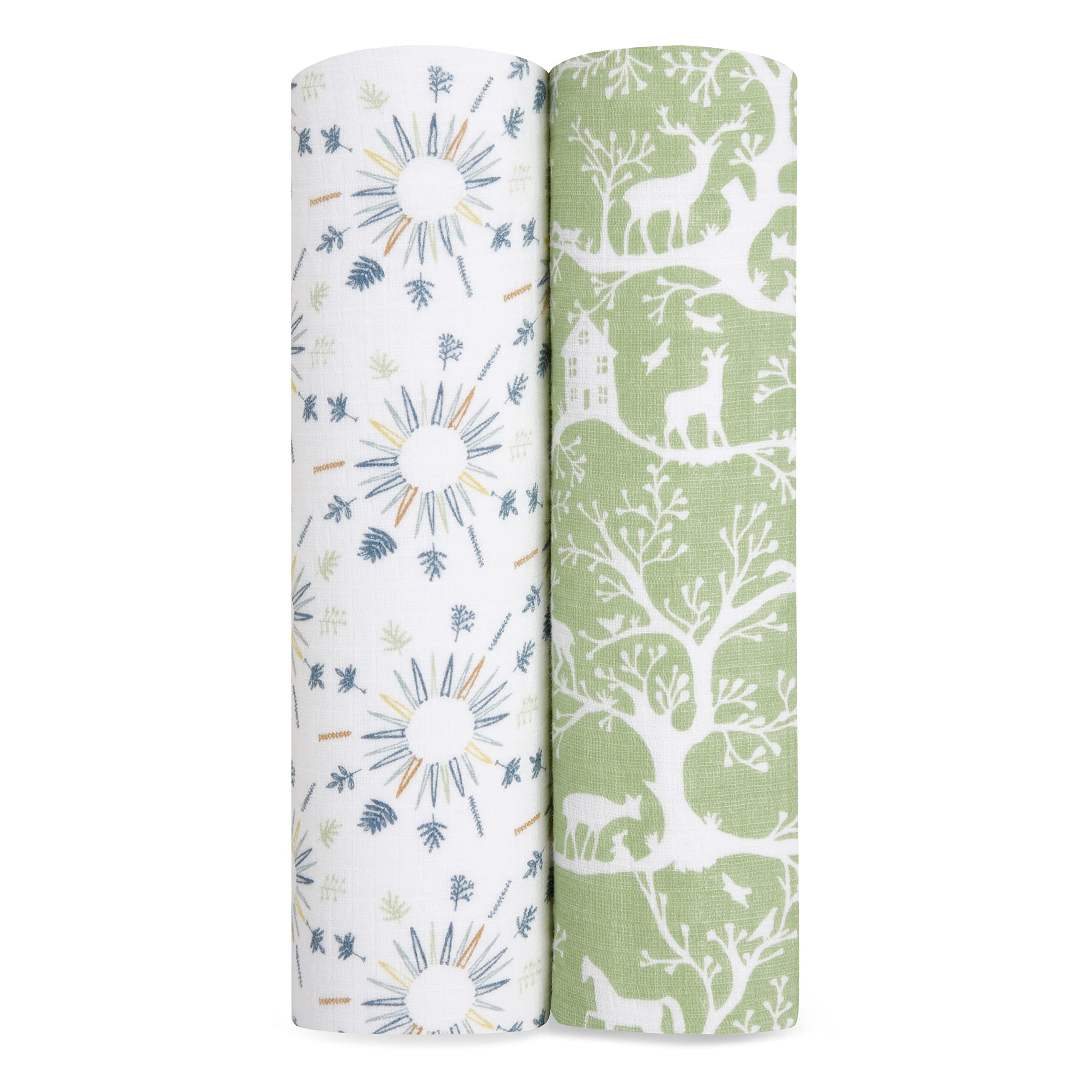aden +anais Harmony swaddle blanket close-up shows breathable muslin texture for baby comfort.