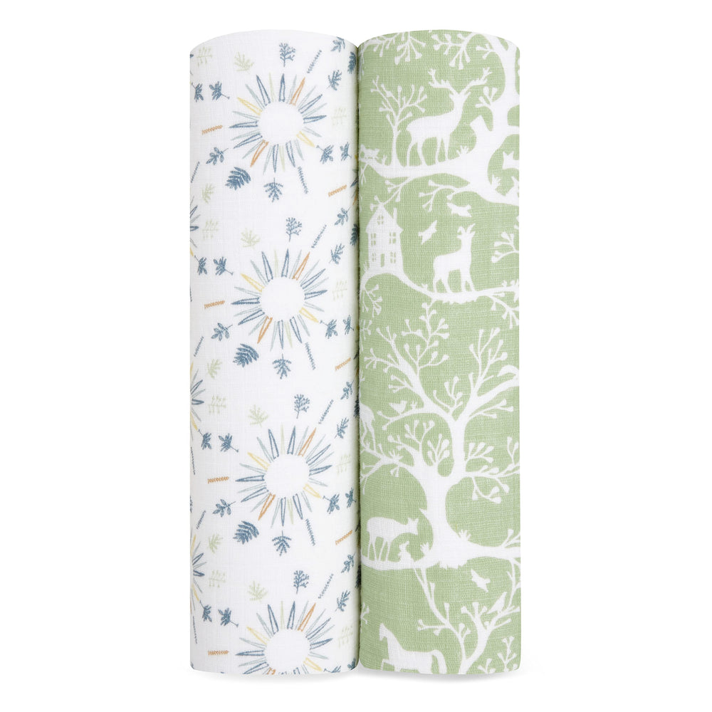 aden +anais Harmony swaddle blanket close-up shows breathable muslin texture for baby comfort.