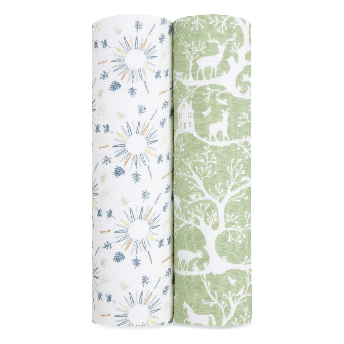 aden +anais Harmony swaddle blanket close-up shows breathable muslin texture for baby comfort.