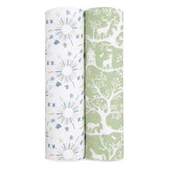 aden +anais Harmony swaddle blanket close-up shows breathable muslin texture for baby comfort.