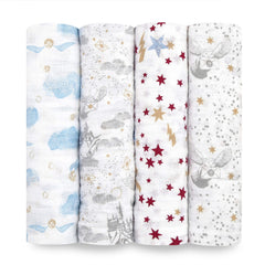 aden + anais Harry Potter swaddle blanket close-up shows soft muslin for gentle newborn comfort.