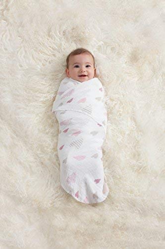 aden + anais Heart Breaker closeup shows breathable pre-washed cotton stays soft