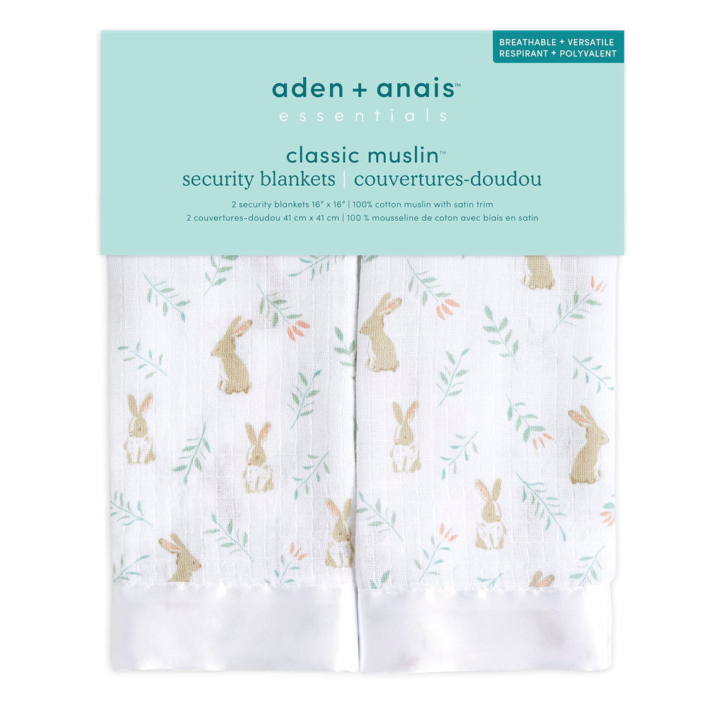 aden + anais Issie security blanket satin trim close-up highlights silky texture and comfort.