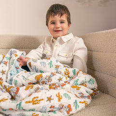 aden + anais muslin blanket tummy time demonstrates ample coverage