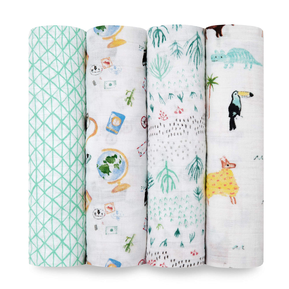 aden + anais muslin fabric closeup, showcasing soft texture and breathable drape