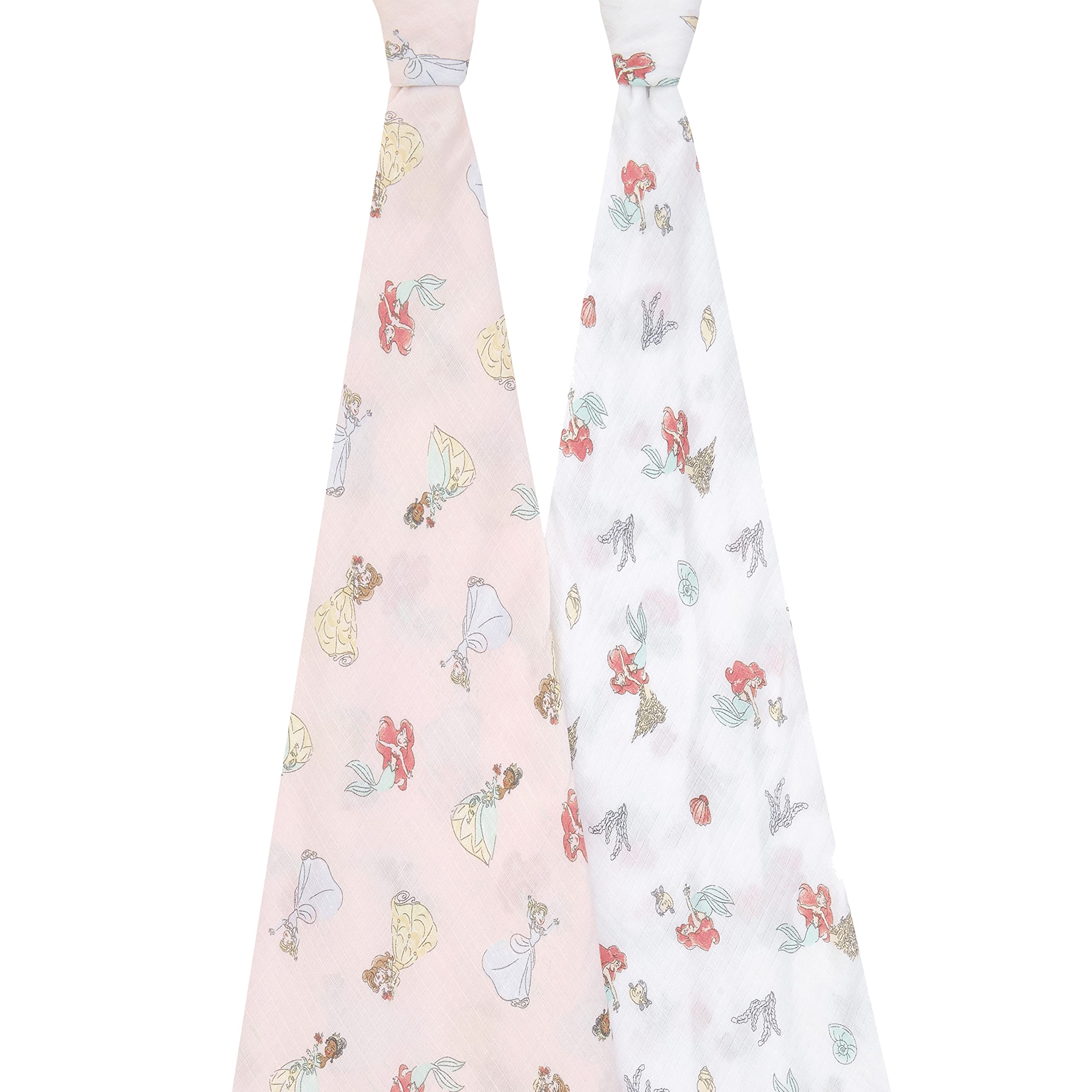 Aden + Anais muslin swaddle blanket showing soft breathable 100% cotton material.
