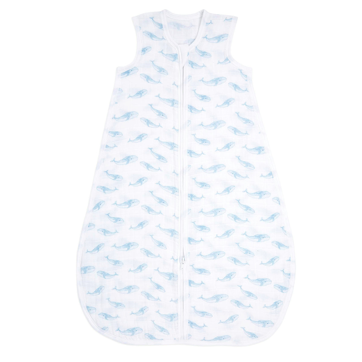 aden + anais Oceanic sleeping bag shows safe design for baby sleep