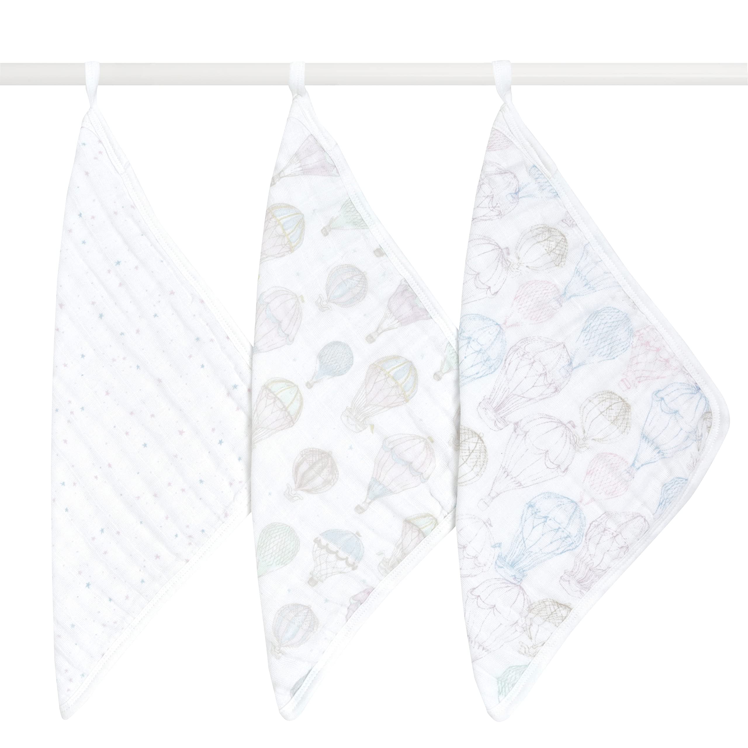 aden + anais Organic Washcloth 3-pack closeup of soft muslin texture for gentle skin contact